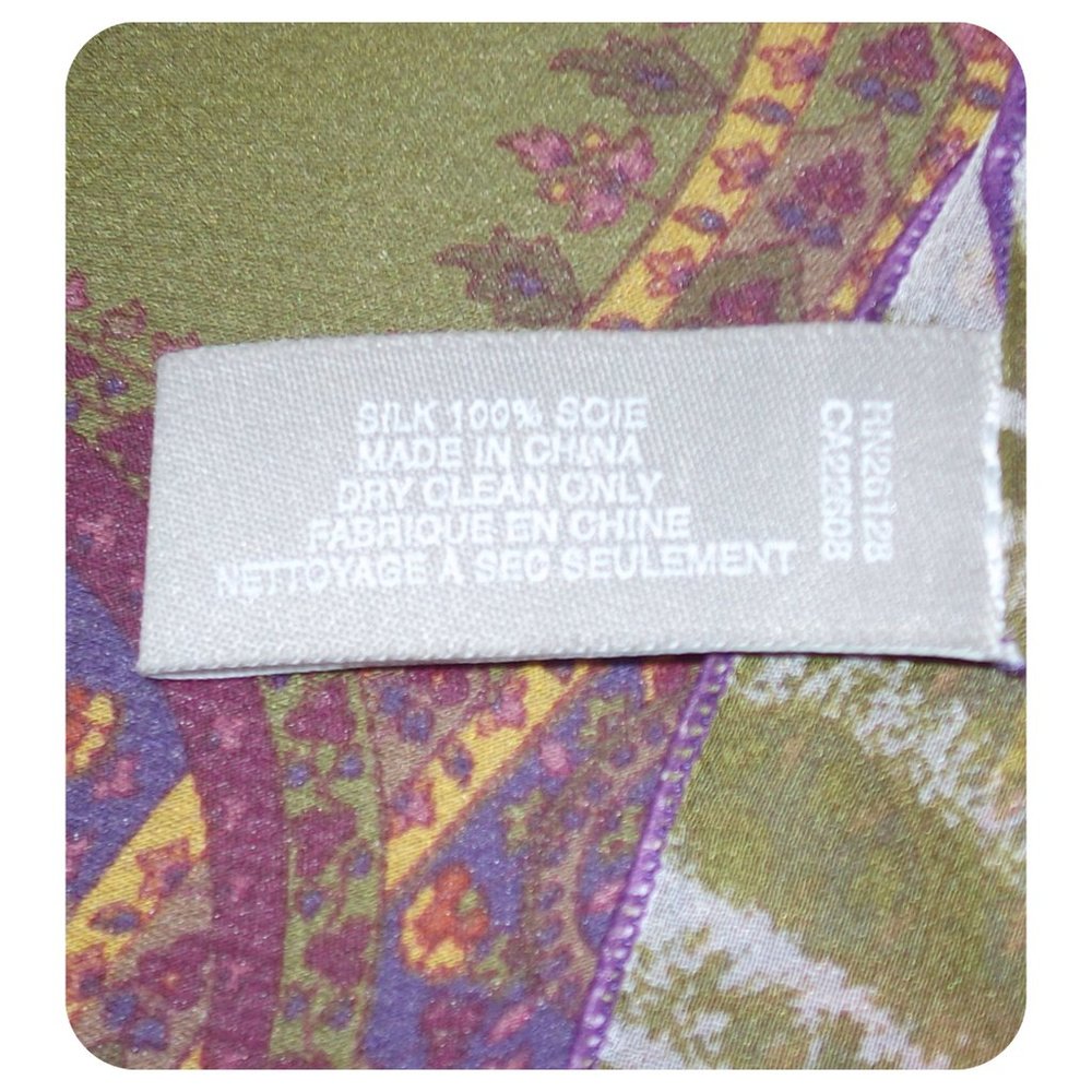 ECHO 100% Silk Handkerchief Scarf Blouse Poncho - Picture 10 of 14